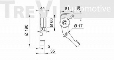 TREVI AUTOMOTIVE td1133 -  Натяжной ролик, ремень ГРМ